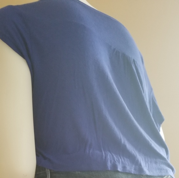 1x/2x Blue and lace crop top - Picture 2 of 2